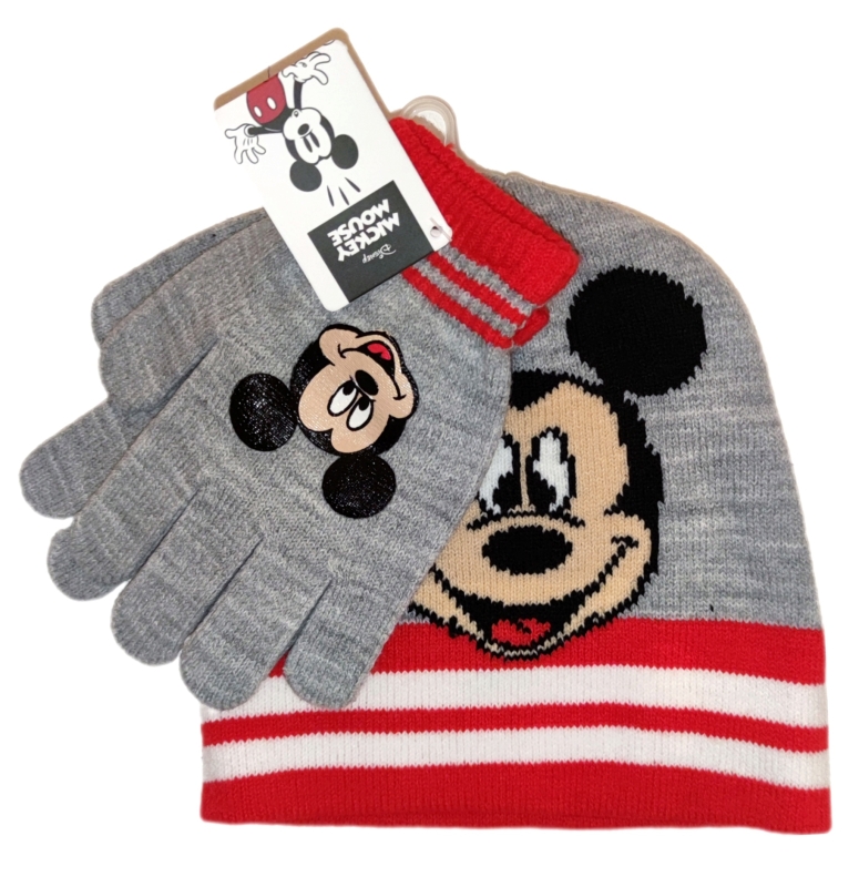 Winterset Mickey mit Handschuhe und mütze